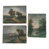 Suite de 3 tableaux XIXe