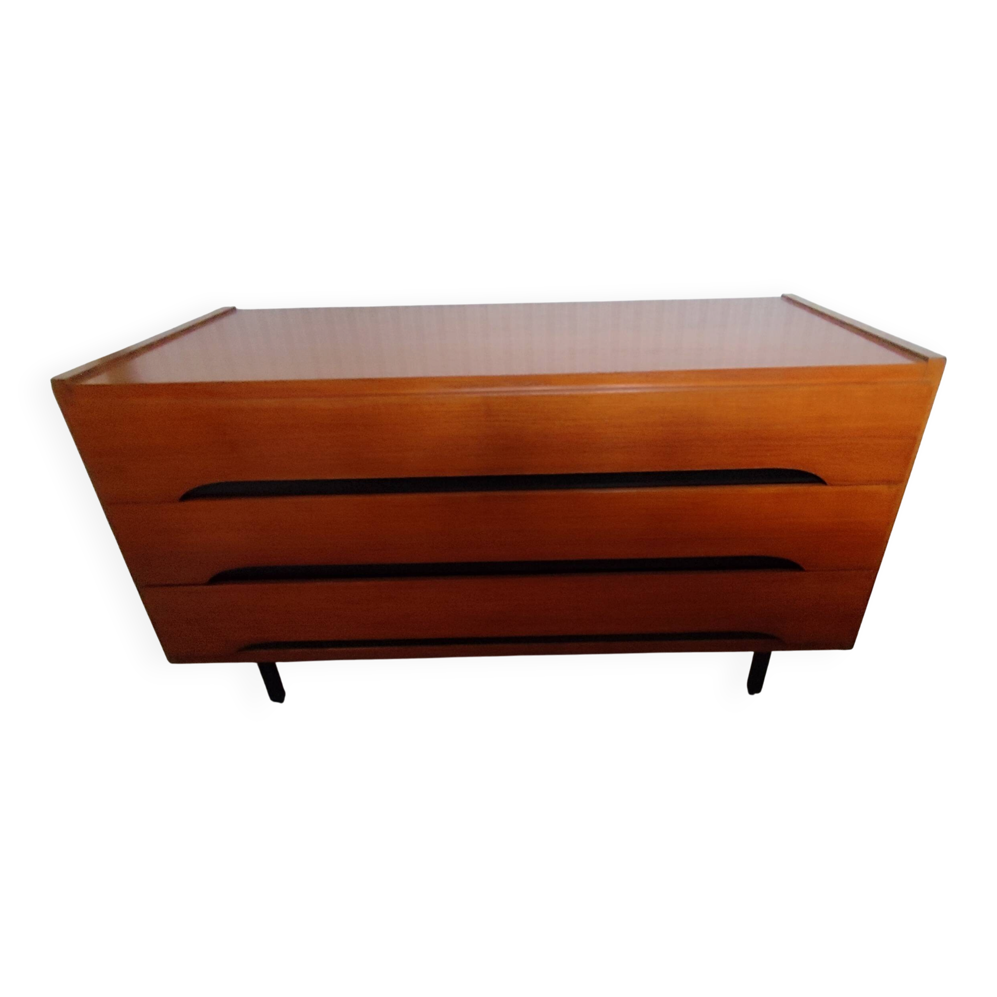 1960s Scandinavian teak commode by the French manufacturer MUPLES.