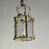 Gilt bronze lantern, original curved glass, circa 1900