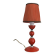 vintage table lamp - orange - metal and nylon lampshade -