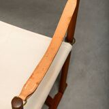 Mogens Koch MK-16 Folding Chair in Teak Wood with Canvas for Rud Rasmussen