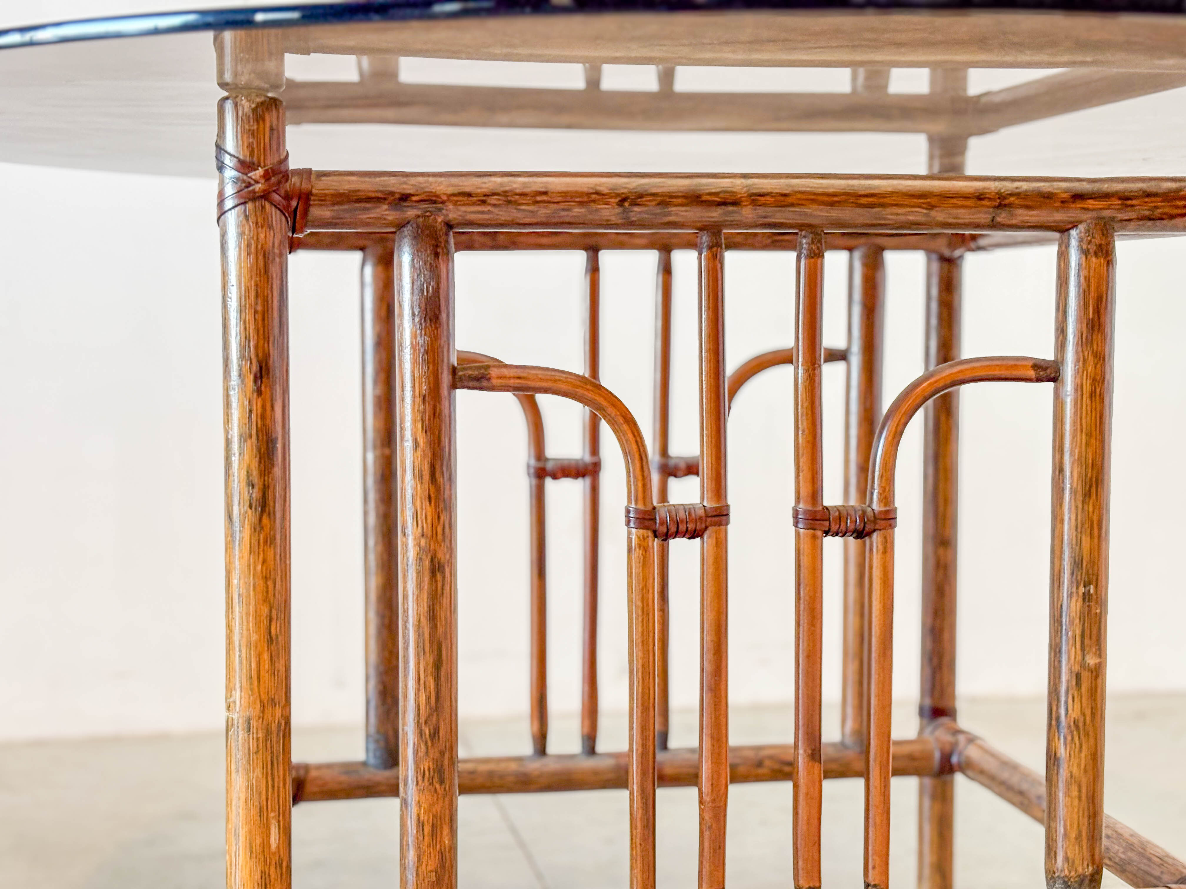 Round rustic dining table