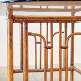 Round rustic dining table