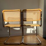 Paire de chaises cannées italiennes design Breuer