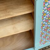 Vintage Parisian wardrobe, blue-green and gray