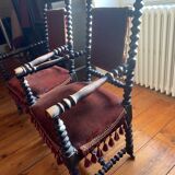 Pair of Gaudronés Napoleon III armchairs