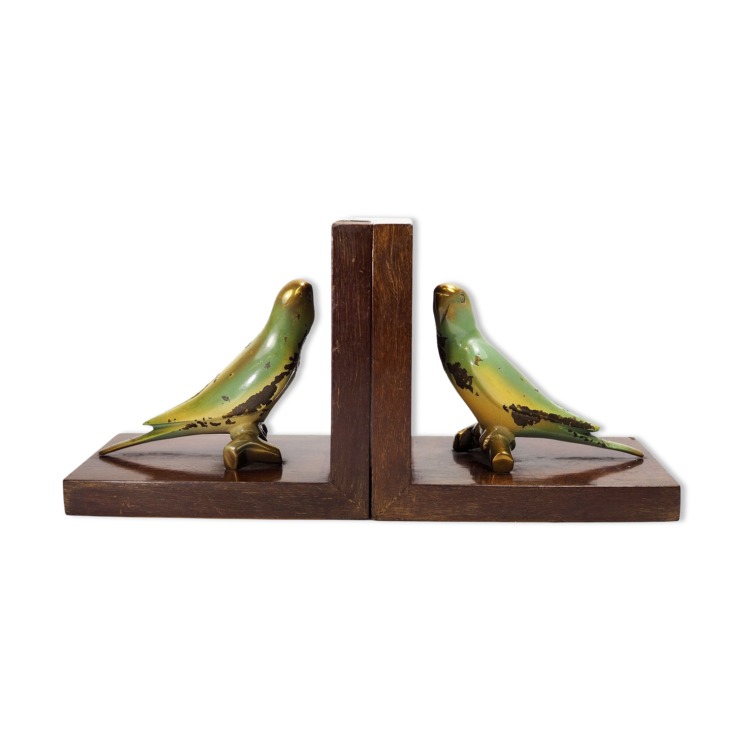 Paire de serre-livres en bronze peints -1930