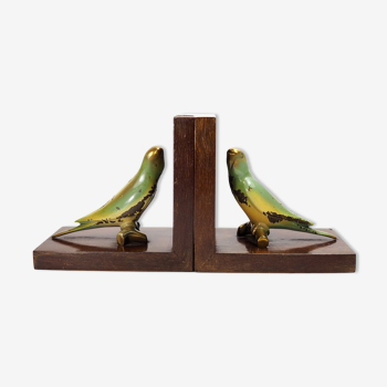 Art deco cold painted bronze bookends-1930s