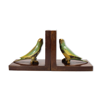 Art deco cold painted bronze bookends-1930s