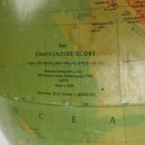 Vintage Globe Oak Basic Political Globe Hermann Haack 1970s
