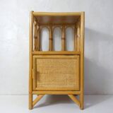 Vintage rattan bedside table