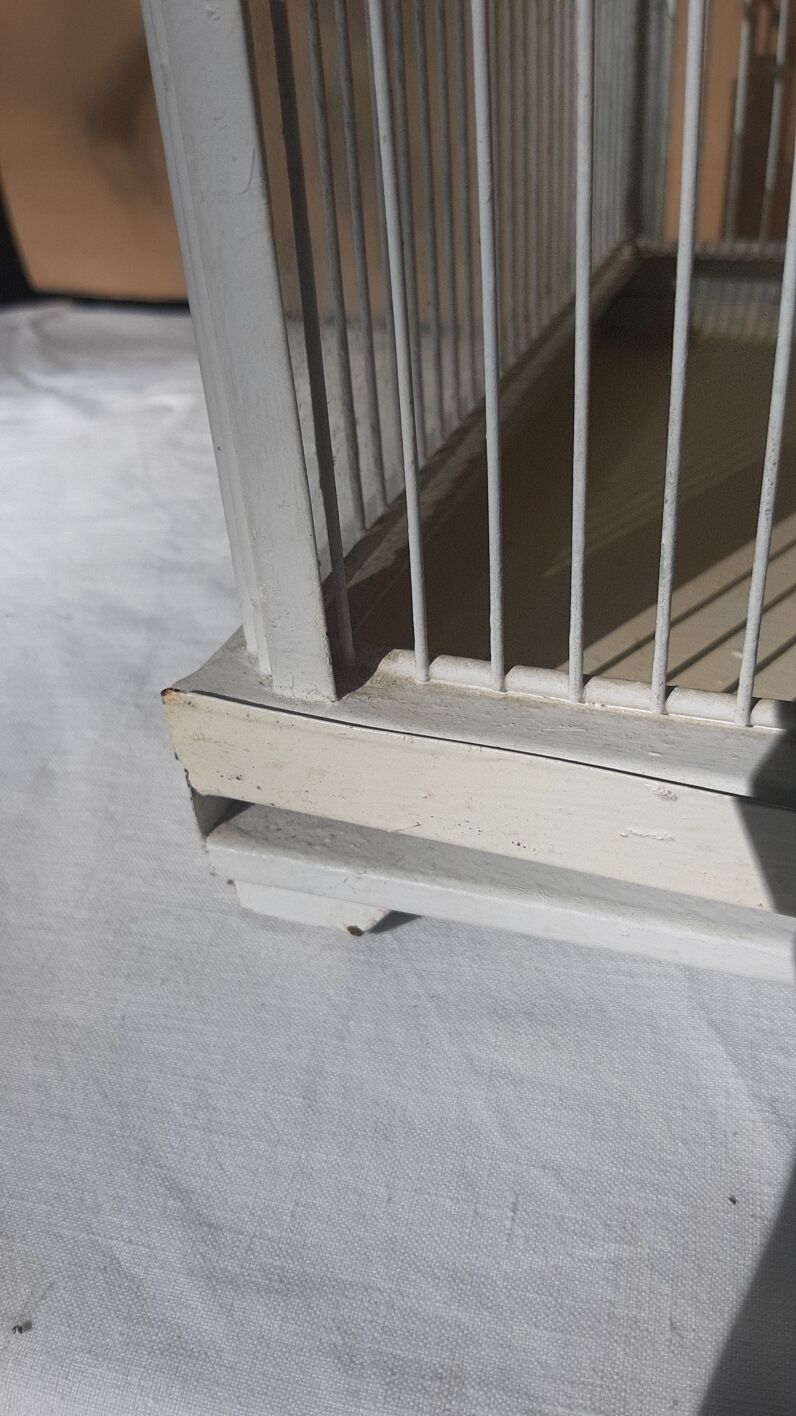 Iron and wicker bird cage