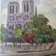 Pair of oils by B. Sarraillon Notre Dame de Paris