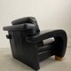 Vintage Streamline Black Leather Armchair, 1980/90s