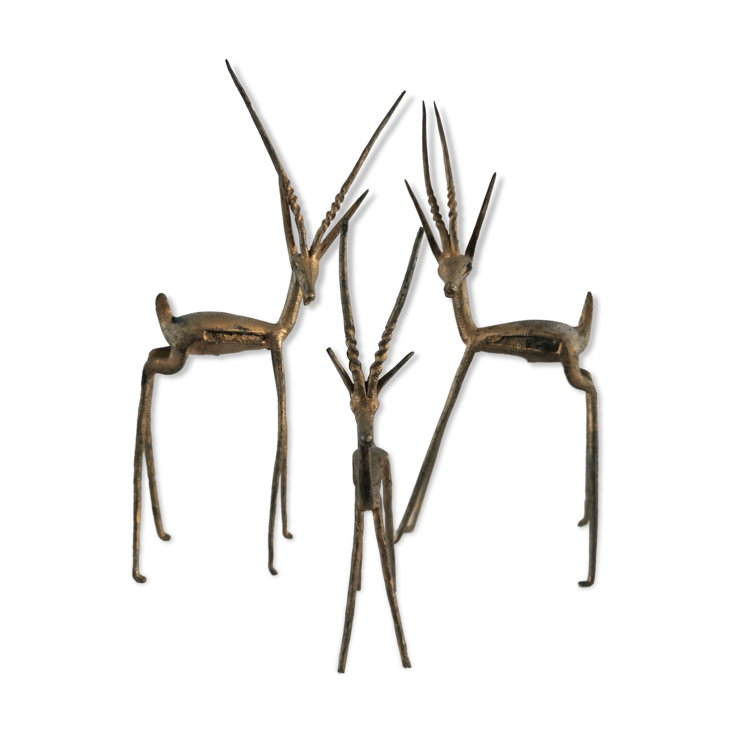 Figurines antilope en bronze vintage