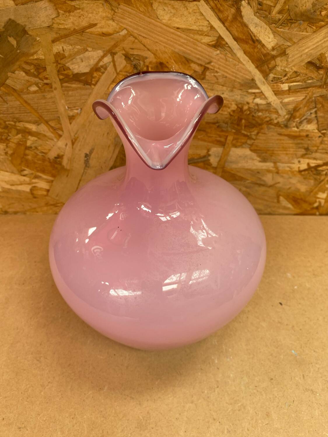 Old Vintage Pink Opaline Soliflore Vase