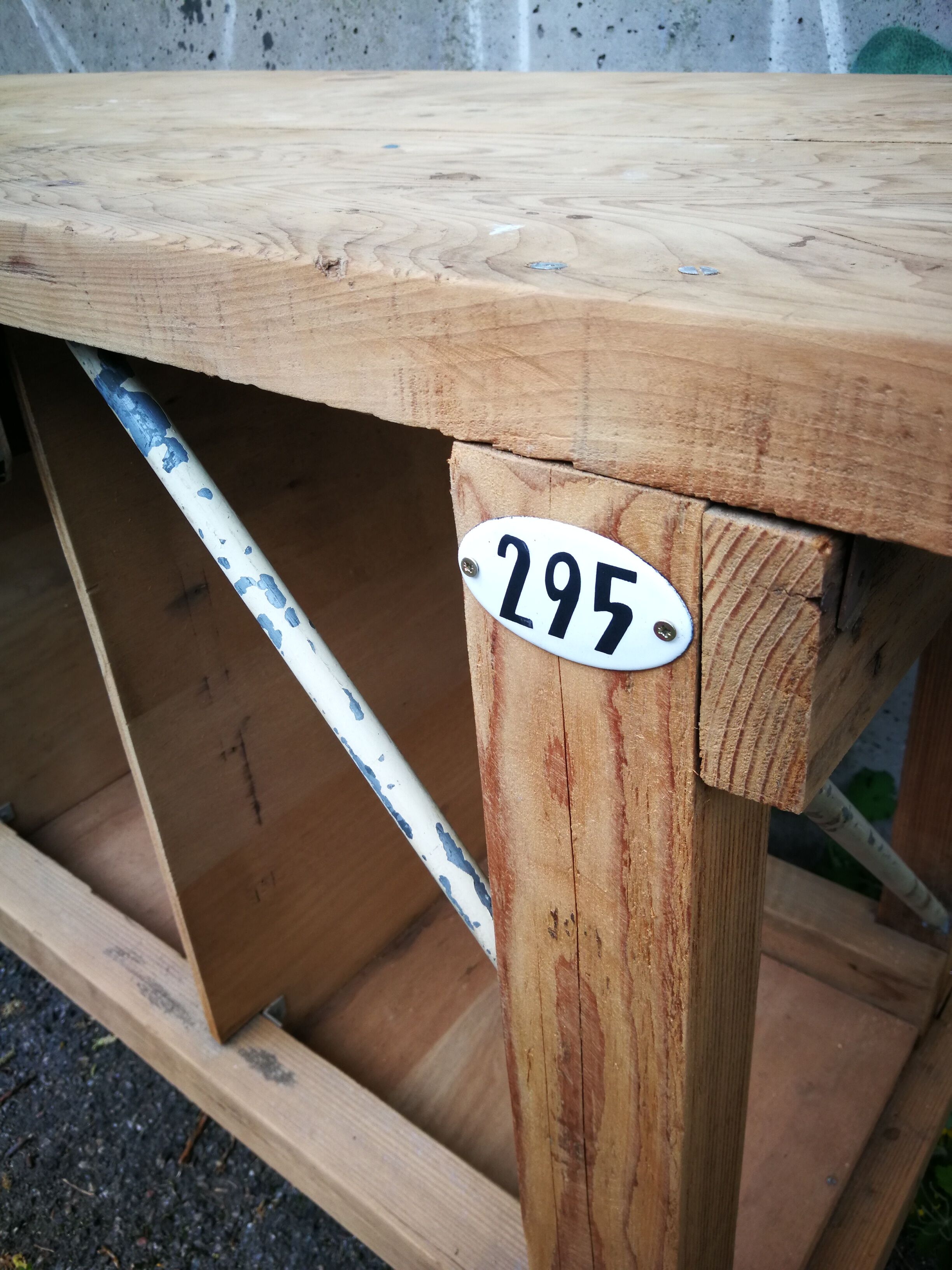 Meuble de métier établi ancien en bois