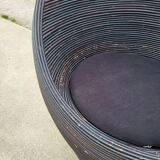 Vintage MCM pencil reed egg pod chair - rattan bamboo