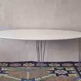 Vintage ellipse shaped dining table, Denmark 1970s