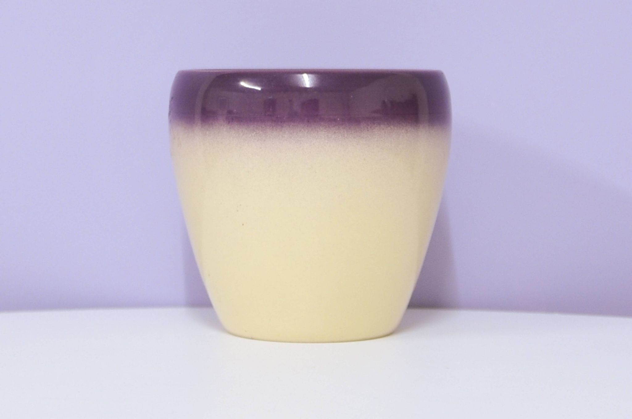 vintage cream & purple flowerpot
