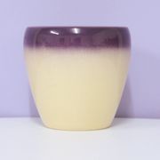 vintage cream & purple flowerpot