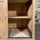 Old oak craft cabinet with sliding door