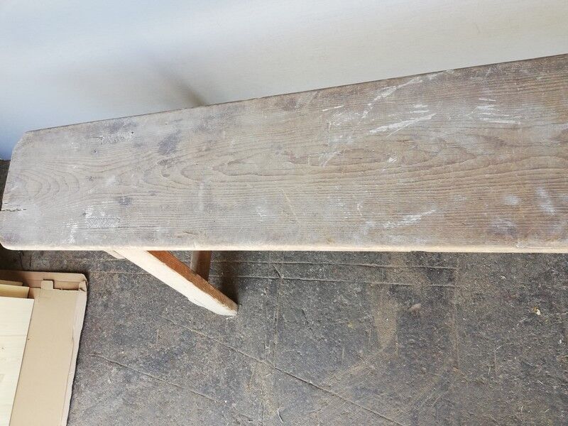 Old solid wood bench Epoque 1940/50