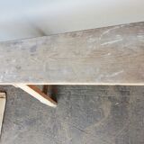 Old solid wood bench Epoque 1940/50