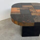 Vintage mosaic slate coffee table, stone tile coffee table, brutalist cocktail table