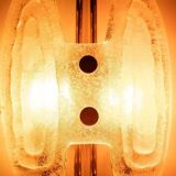 Space Age wall light in glass by Hillebrand, brass and glass.