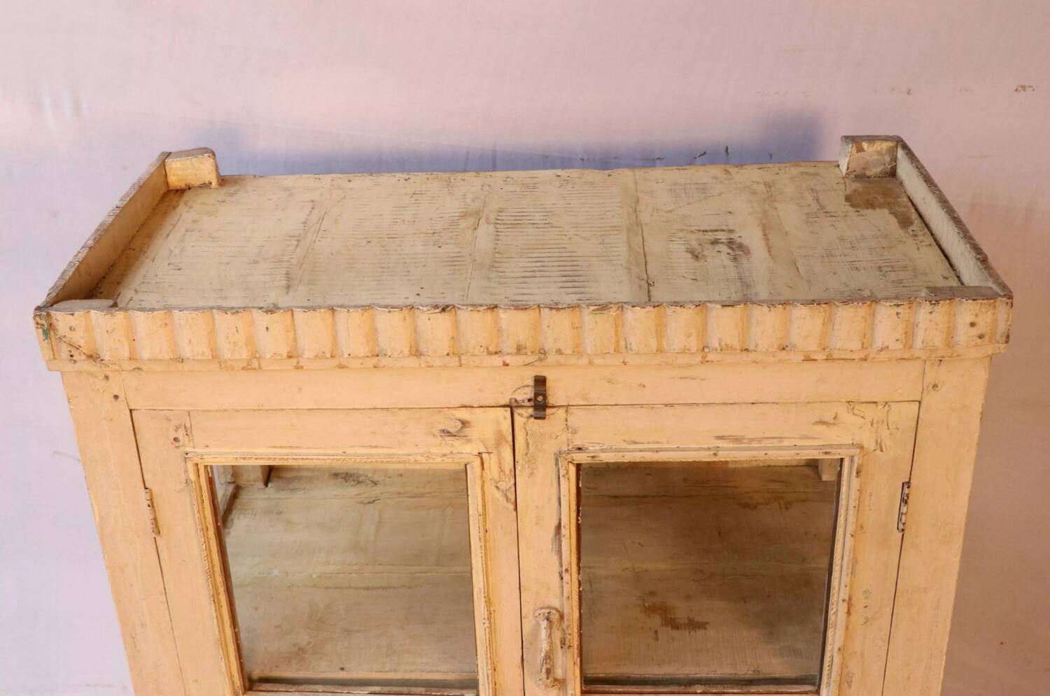 Art Deco cabinet in original ecru patinated Burmese teak.