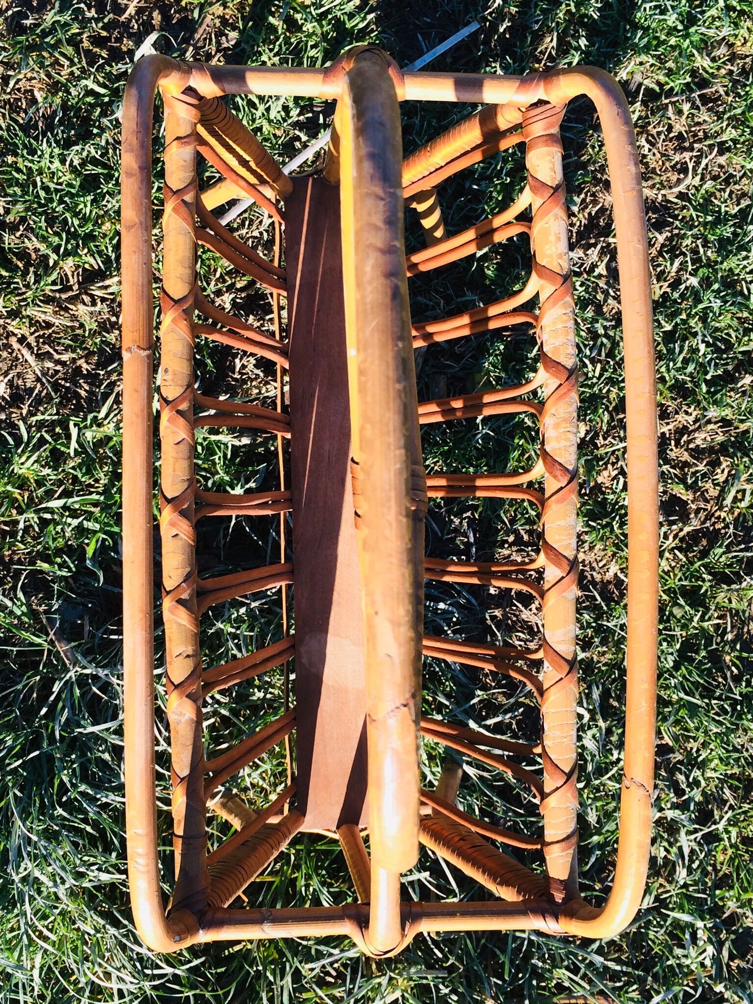 Rattan magazine holder