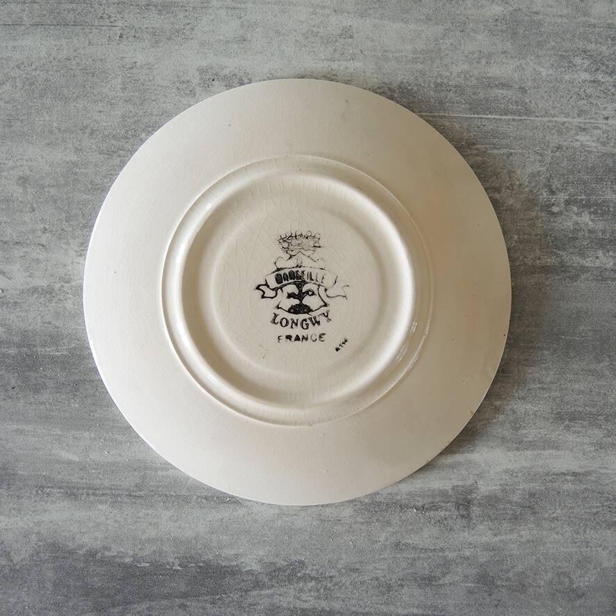 Old Longwy Earthenware Saucer - Marseille