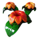 Lot trois Bougeoirs fleurs Murano