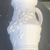 Carafe, pitcher signed Émile Tessier, Old France, in slip, ceramic