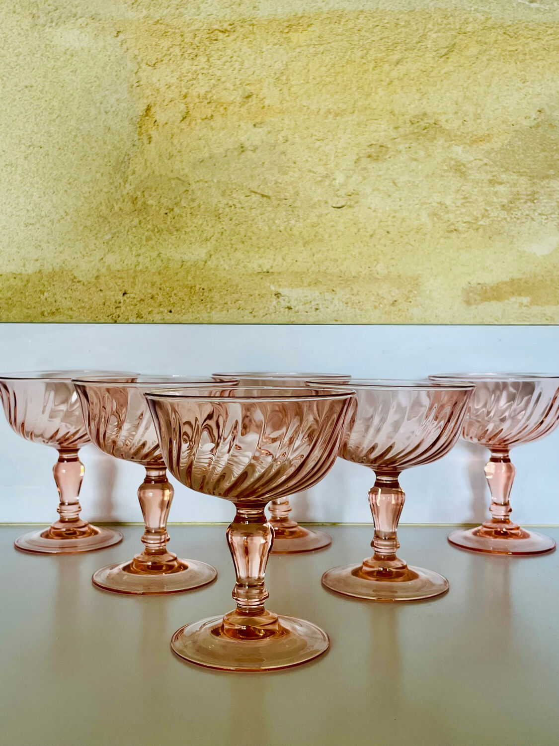 6 Rosaline Luminarc champagne coupes