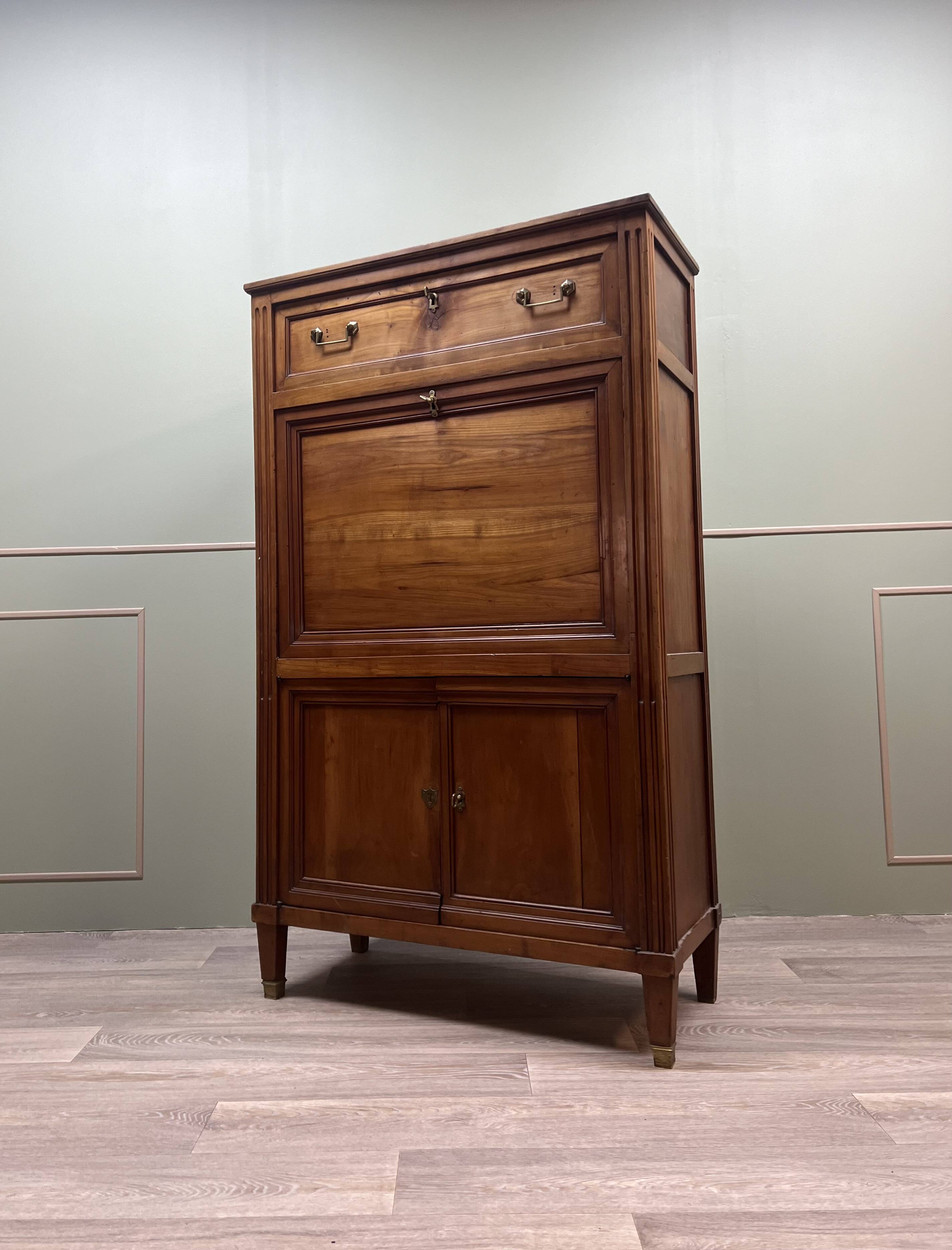 Secretary In Natural Wood Louis XVI XVIII Eme Century