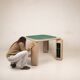 Pierluigi Molinari Lacquered Wood and Green Felt Game Table for Pozzi 1970