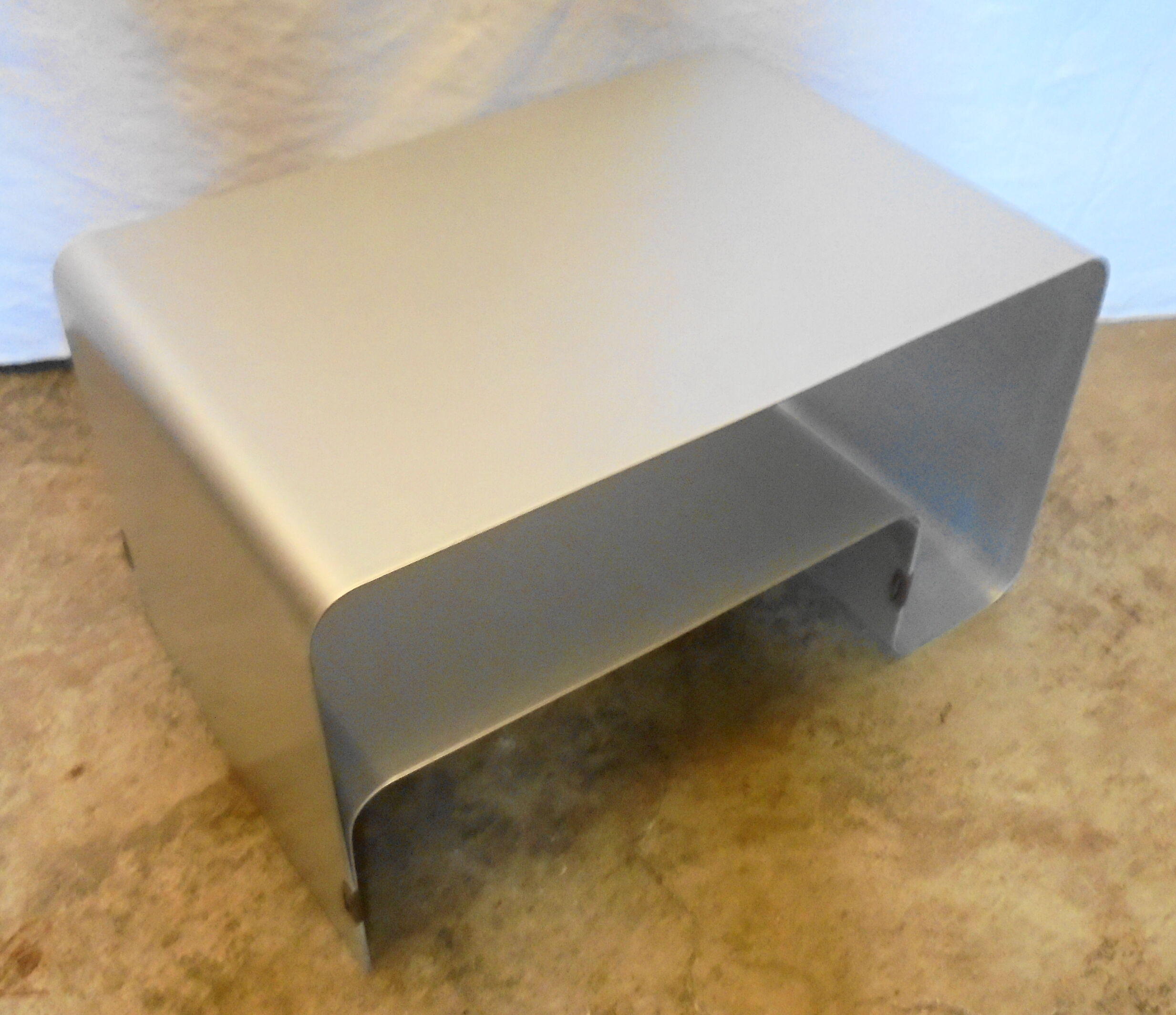 Folded aluminum coffee table, 1970