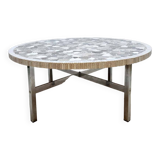 Vintage round mosaic coffee table