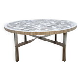 Vintage round mosaic coffee table
