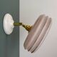 Vintage wall lamp with pink Clichy glass shade and silver edging
