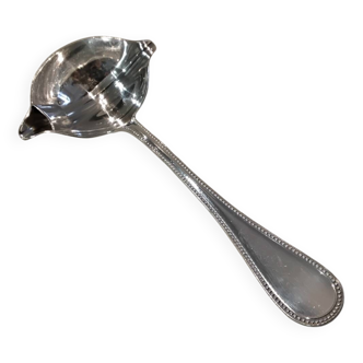 Ladle, fat or lean, silver-plated metal, Christofle silversmith, pearl pattern