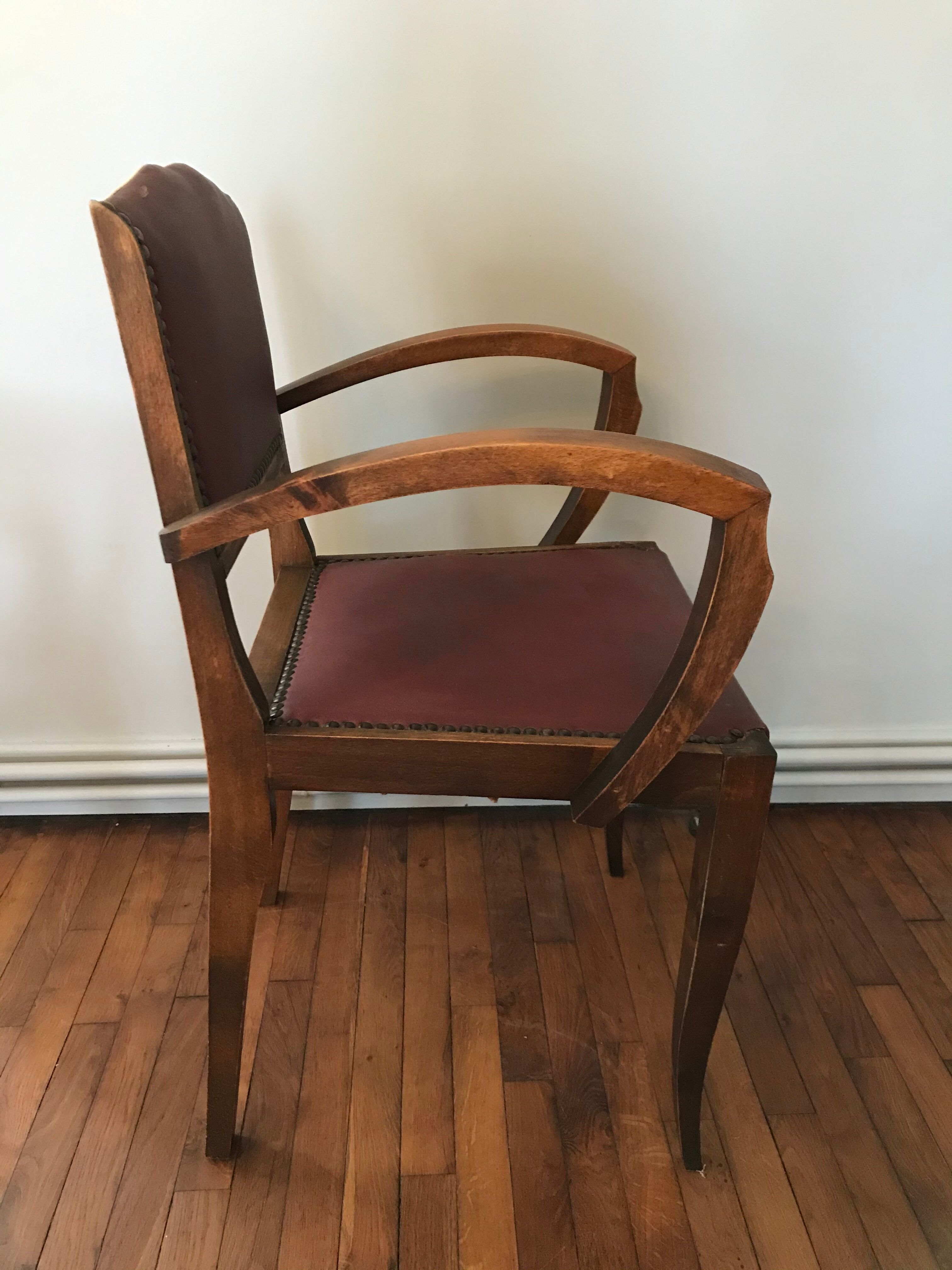 Pair of bridges art deco armchairs