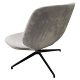 Grey velvet swivel lounge chair DIEMME