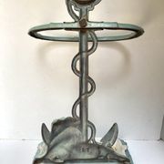Enameled cast iron umbrella stand from the early 20th century