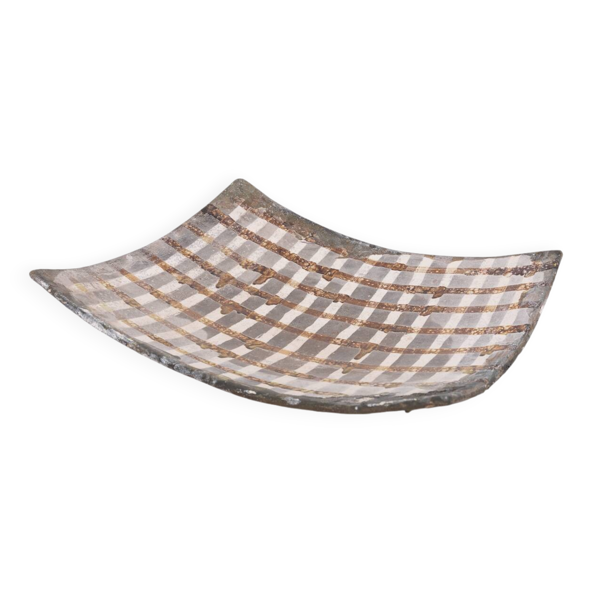 Sculptural ceramic dish plate, Sicily