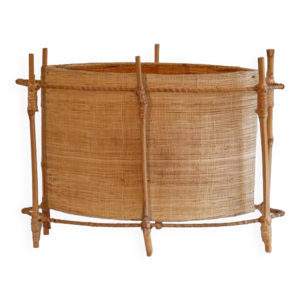 lampe vintage en rotin