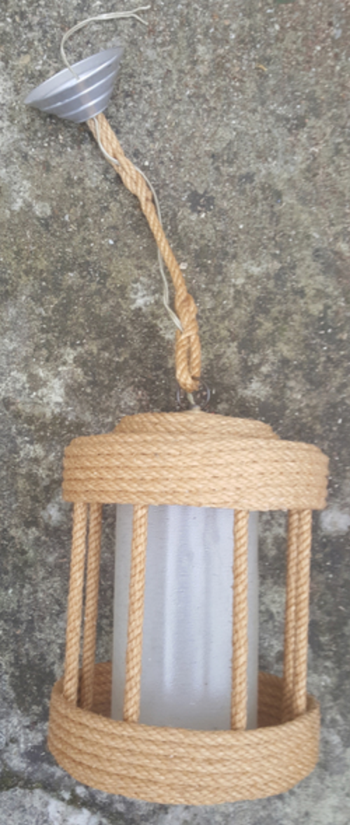 Handcrafted rope hanging lamp