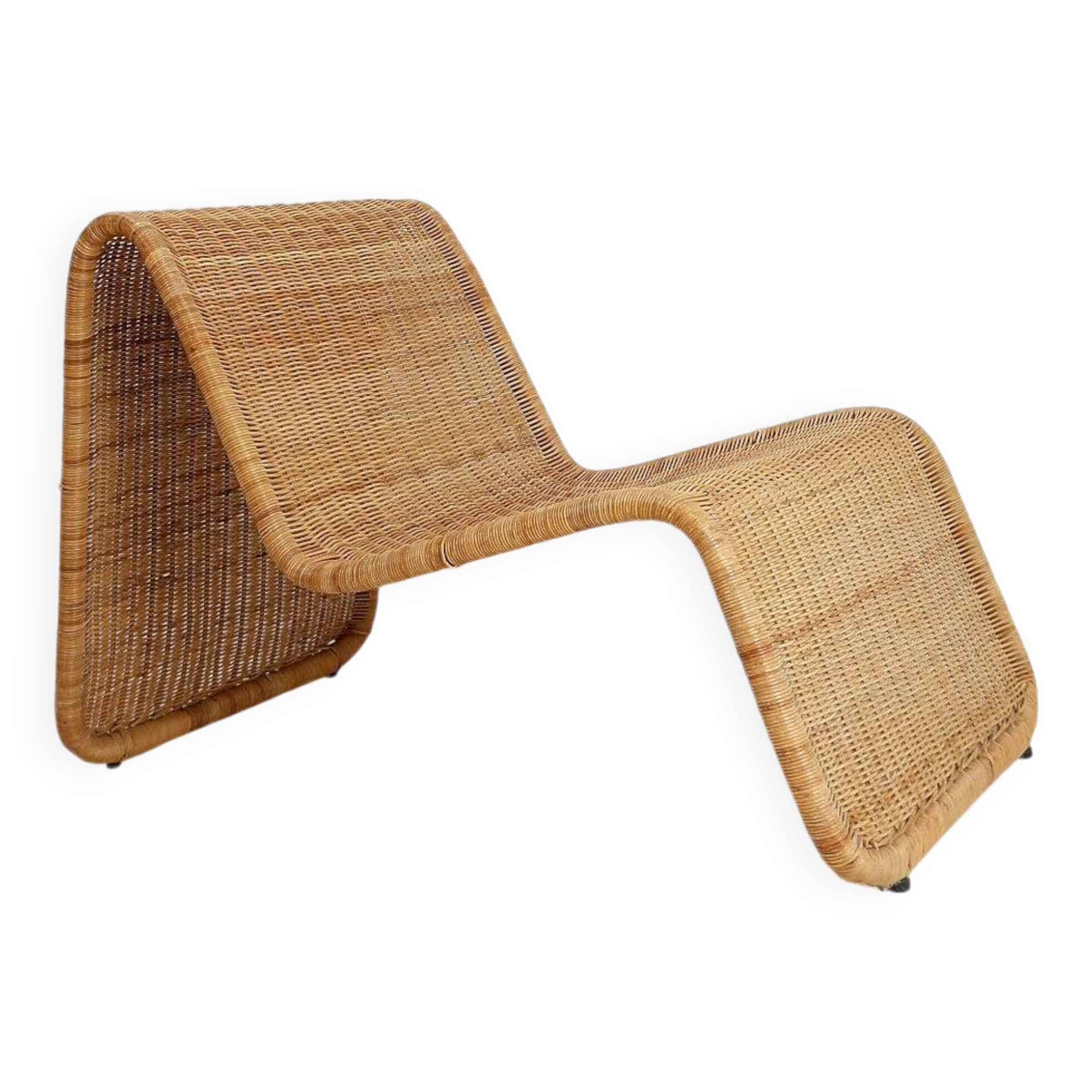 Ikea rattan and wickers long chair 1980s